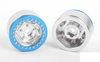 RC4WD Rogue 1.55" Beadlock Wheels Z-W0317 SILVER Blue Beadlock