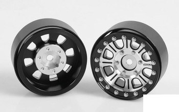 RC4WD Raceline Monster 1.7" Beadlock Wheels Silver Black Z-W0203 8 spoke rcBitzLtd