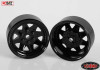 6 Lug Wagon 1.9 scale Steel Stamped Beadlock Wheels BLACK Pin Mount realistic[(4) One Set]