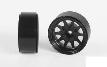 OEM 6-Lug Stamped Steel 1.55" Beadlock Wheels BLACK Z-W0310 RC4WD Scale RC