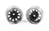 OEM 6-Lug Stamped Steel 1.55" Beadlock Wheels BLACK & CHROME Z-W0337 RC4WD