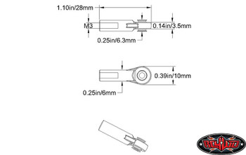 RC4WD M3 Long Straight Plastic Rod End x20 27.8mm Suspension Link Ball ends Z-S0403