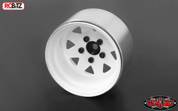 5 Lug Deep Dish Wagon 1.9" Steel Stamped Beadlock Wheels WHITE RC4WD Z-W0242