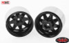 5 Lug Deep Dish Wagon 1.9" Steel Stamped Beadlock Wheels BLACK RC4WD Z-W0243