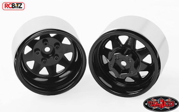 5 Lug Deep Dish Wagon 1.9" Steel Stamped Beadlock Wheels BLACK RC4WD Z-W0243