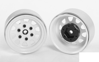 Stamped Steel 1.7" Beadlock Wagon Wheels WHITE Z-W0269 RC4WD 6 lug Hex Mount