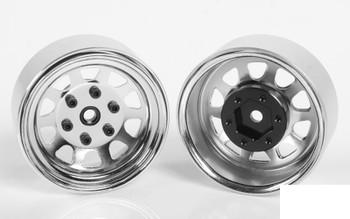 Stamped Steel 1.7" Beadlock Wagon Wheels CHROME Z-W0271 RC4WD 6 lug Hex Mount