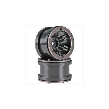 2.2" Rockster Beadlocks Scaler crawler Wheels 12mm Hex BLACK Wraith AX8091
