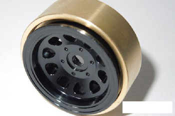 SSD 1.0" Aluminum / Brass D Hole Wheels BLACK SSD00458 24g SCX24 18th G2 Wheel