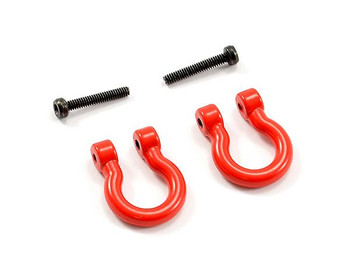 Fastrax Scale Bumper Tow Hooks (2pc) FAST2378 Scale D shackle RED ring