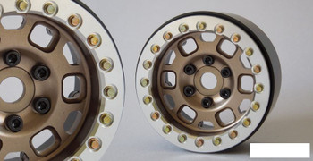 SSD 1.9" Contender Beadlock Wheels BRONZE SSD00233 Silver Beadlock WIDER GOLD