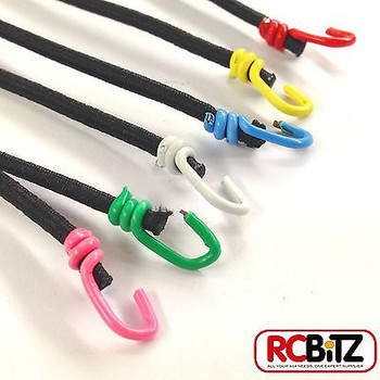 Pair 2 Small Scale Scaler Bungee Cords Tie Securing Straps 130 [Red]