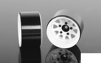 Deep Dish Wagon 1.55" Stamped Steel Beadlock Wheels WHITE Z-W0284 RC4WD G2