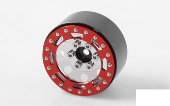 TRO 1.7" Stamped Steel Beadlock Wheels RED / CHROME RC4WD Z-W0225 Marlin