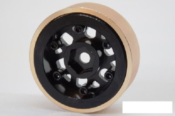 SSD 1.0" Aluminum / Brass Boxer Wheels (Black) SSD00552 7mm Hex SCX24 18th D90