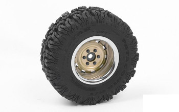 Rally 1.9" Beadlock Wheels GOLD Z-W0324 RC4WD inc Hubs & nuts 12mm Hex mount