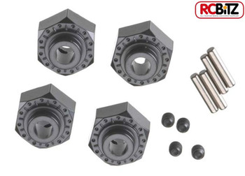 Axial 12mm Aluminum Hub Hex Wraith AX10 Wheel Mounting Adaptor BLACK 4pc AX30429