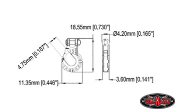 TOY RC4WD Warn 1/10 Premium Winch Hook STRONG w/latch Z-S1551 Scaler