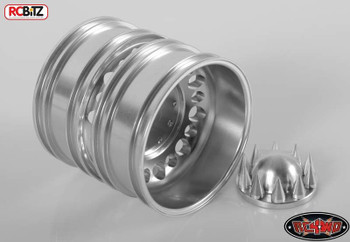 Chaos Semi Truck Rear Wheels w/ Spiked Caps RC4WD Z-W0153 Ally SILVER Hex