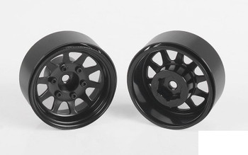OEM 6-Lug Stamped Steel 1.55" Beadlock Wheels BLACK Z-W0310 RC4WD Scale RC