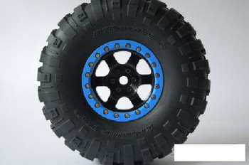 SSD 2.2" Rock Racer Beadlock Wheels BLACK w/ BLUE ring SSD00098 Bomber Wraith