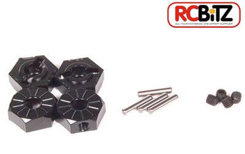 Axial Narrow 12mm Aluminum Hub Hex Wheel Mounting Adaptor BLACK 4pcs AX30427