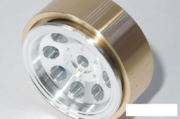 SSD 1.0" Aluminum / Brass 8 Hole Wheels SILVER SSD00499 24g SCX24 18th G2 Wheel