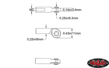M3 Offset Long Plastic ROD END 20 Ends Suspension Steering RC4WD Rodend Z-S0400