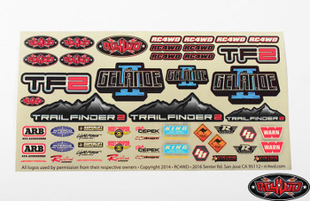 RC4WD Logo Decal Sheet Logo Emblem Sign Sticker TF2 G2 ARB Warn InterCo Z-S1274