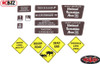RC4WD Tough Terrain Scale Signs great for making course Z-L0064 DETAILED Plastic