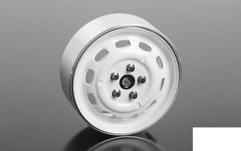 Stamped Steel 1.7" 10-Oval Hole Wheels WHITE Z-W0311 RC4WD 5 Lug pin mount