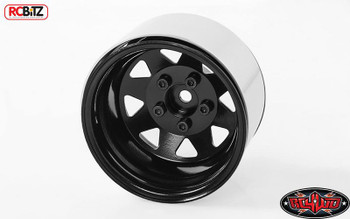 5 Lug Deep Dish Wagon 1.9" Steel Stamped Beadlock Wheels BLACK RC4WD Z-W0243
