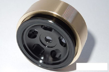 SSD 1.0" Aluminum / Brass Slot Beadlock Wheels BLACK SSD00503 23g SCX24 18th