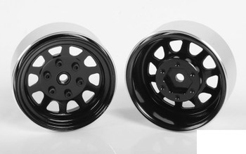 Stamped Steel 1.7" Beadlock Wagon Wheels BLACK Z-W0270 RC4WD 6 lug Hex Mount
