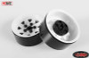 5 Lug Wagon 1.9 scale Steel Stamped Beadlock Wheels WHITE Pin Mount realistic[(4) One Set]