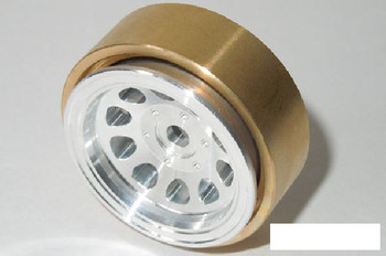 SSD 1.0" Aluminum / Brass D Hole Wheels SILVER SSD00464 24g SCX24 18th G2 Wheel