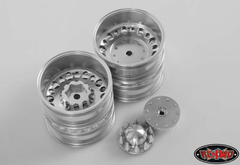 Chaos Semi Truck Rear Wheels w/ Spiked Caps RC4WD Z-W0153 Ally SILVER Hex
